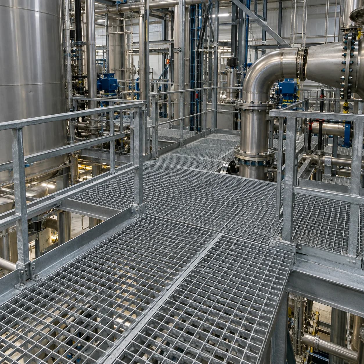 Industrial grating installation