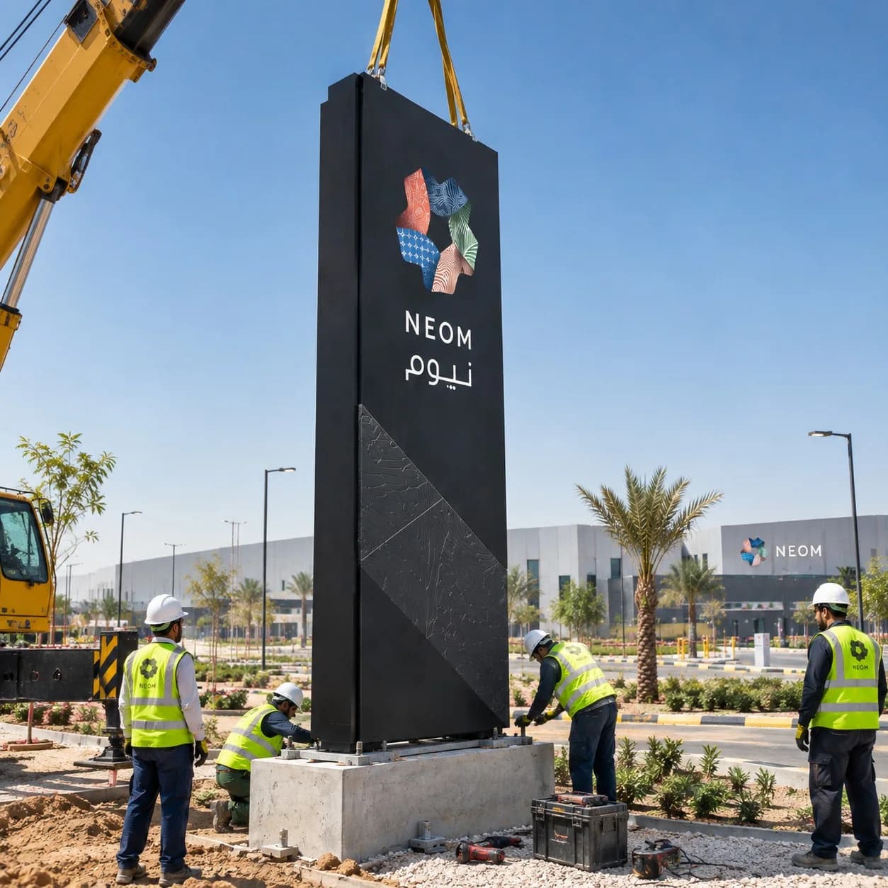 NEOM signage fabrication
